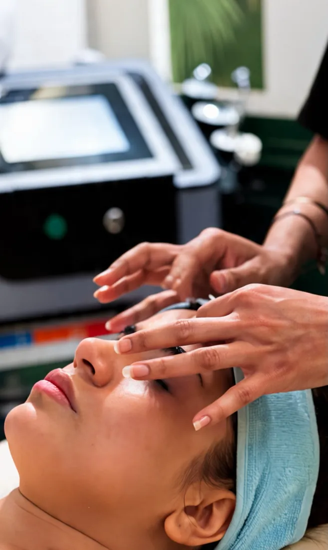 Facial in progress